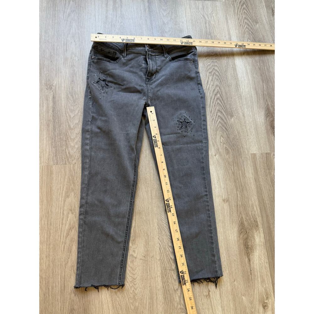 Seven7 Jeans, star embellishment, raw hem, women's size 10, Skinny - Picture 5 of 7